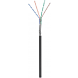 CAT6 SF/UTP 100m udendørs kabel på rulle, stiv sort CCA