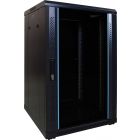 18U serverskab med glaslåge 600x600x1000mm (BxDxH)