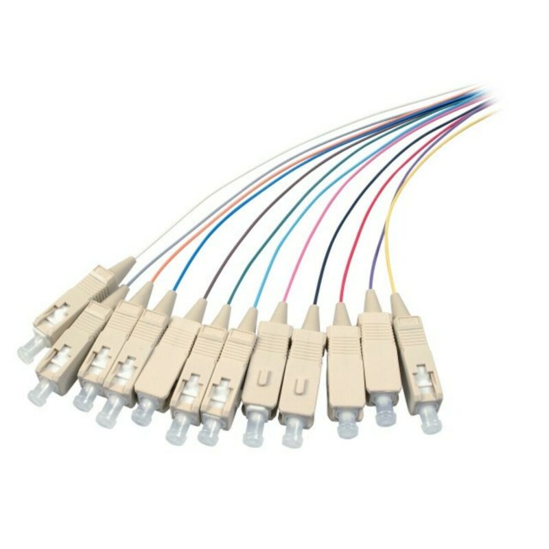 OS2 fiberoptisk pigtail farvet sæt SC/APC - 12 stk