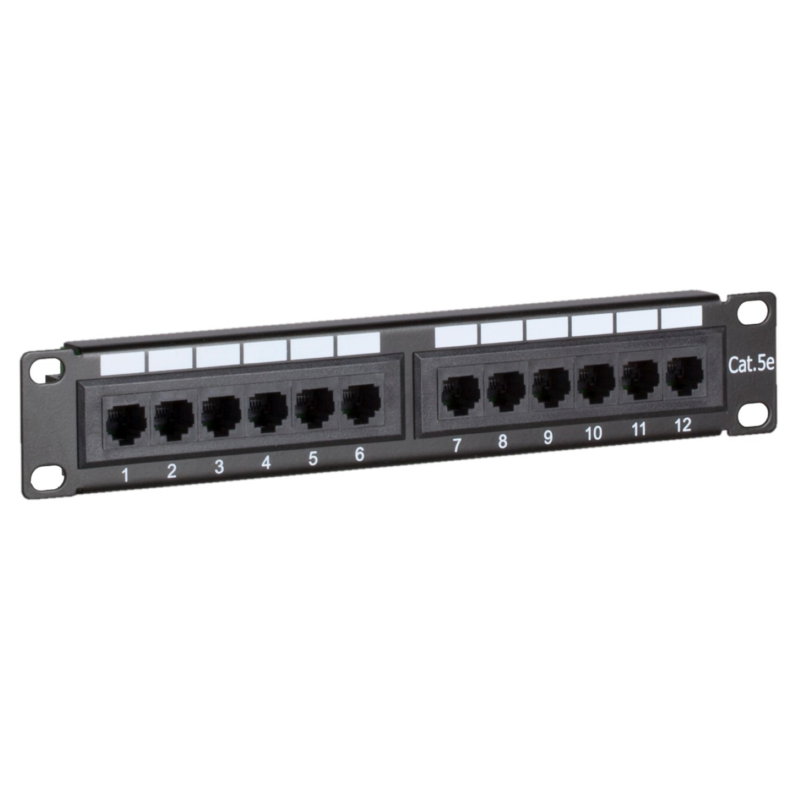 10 tommer CAT5e UTP patchpanel - 12 porte