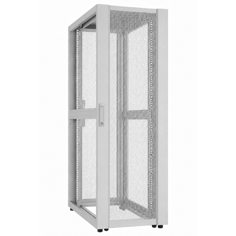 42U Datacenter serverskab med perforeret låge 600x1000x2000mm (BxDxH) Grå
