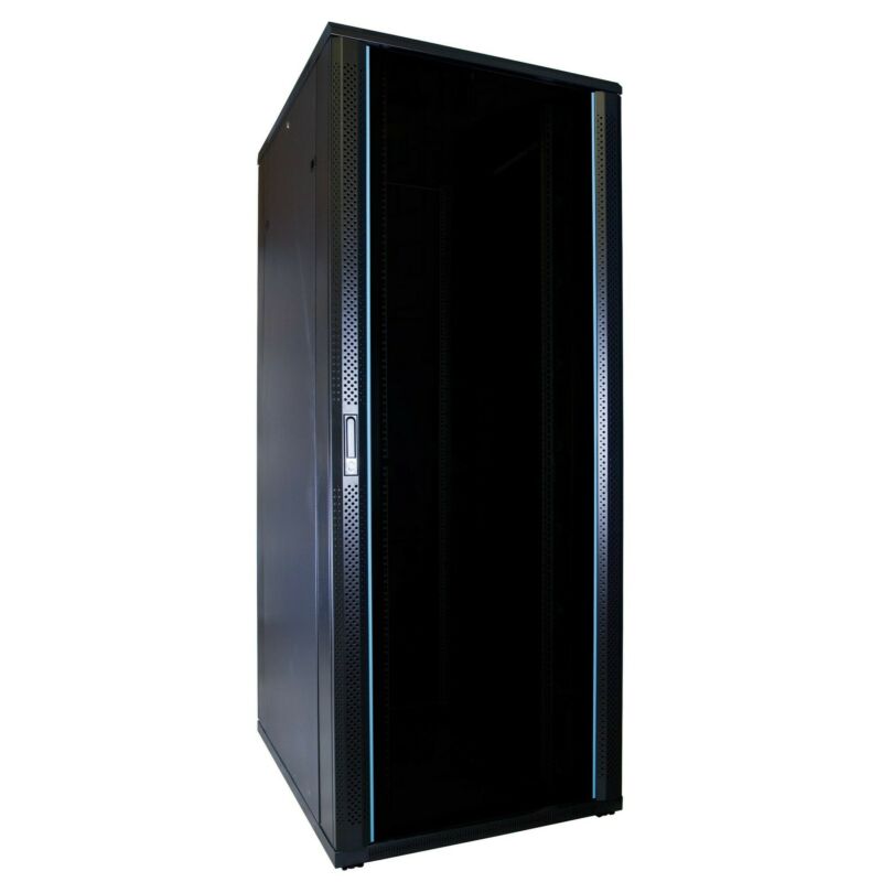 47U serverskab med glaslåge 600x1000x2200mm (BxDxH)