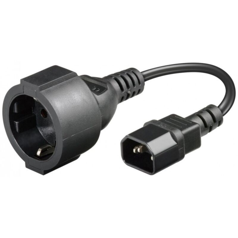 Strømkabel AC stik til C14 0,15m - adapter