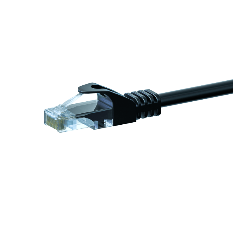 UTP CAT5e patchkabel 1,50m sort - 100% kobber