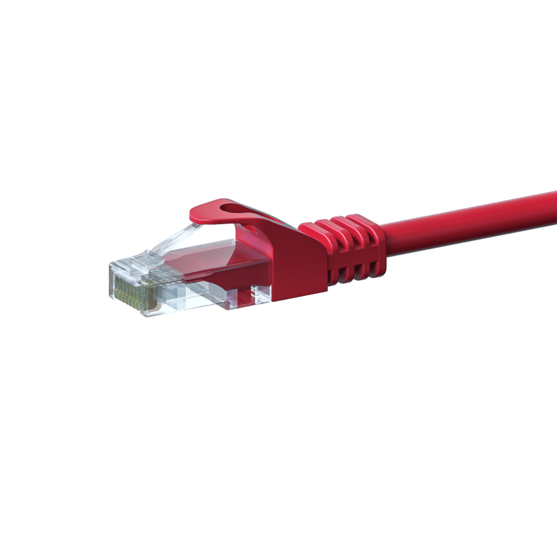 UTP CAT5e patchkabel 0,25m rød - 100% kobber