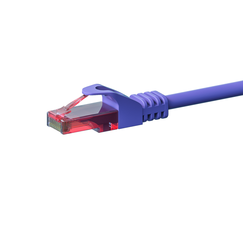 UTP CAT6 patchkabel 10m lilla - 100% kobber
