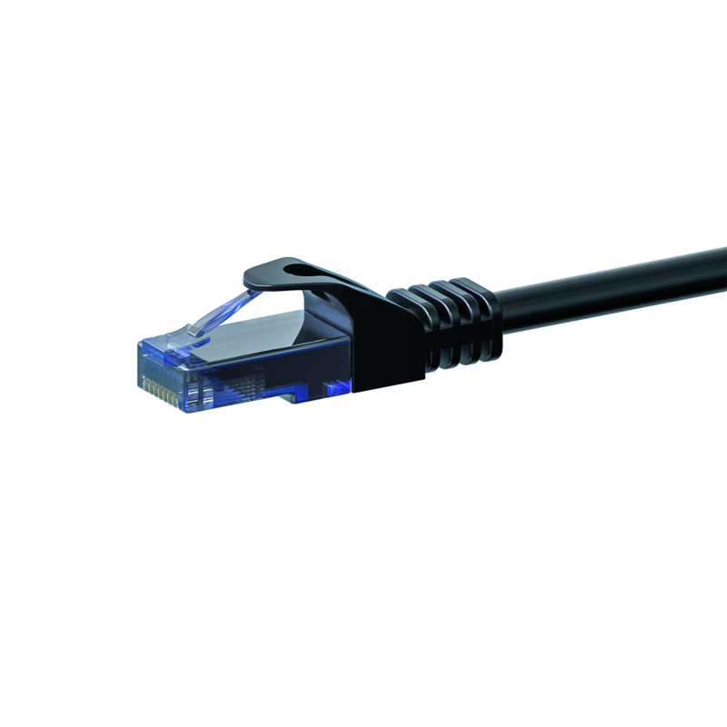 UTP CAT6a patchkabel 15m sort - 100% kobber