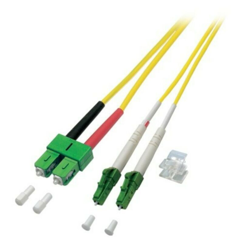 OS2 duplex fiberoptisk kabel LC/APC-SC/APC 10m