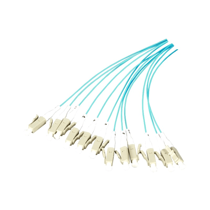 OM3 fiberoptisk pigtail turkis LC - 12 stk