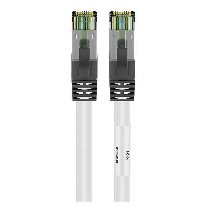 Cat8 S/FTP (PIMF) patchkabel 0,50 m hvid