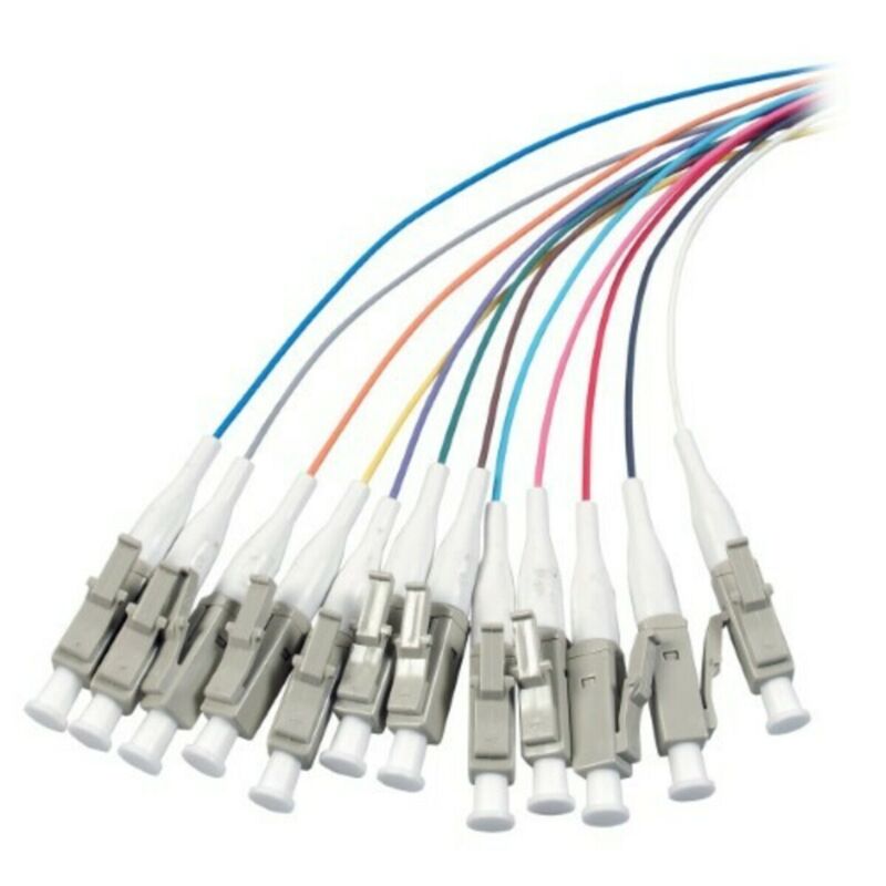 OM3 fiberoptisk pigtail farvet sæt LC - 12 stk