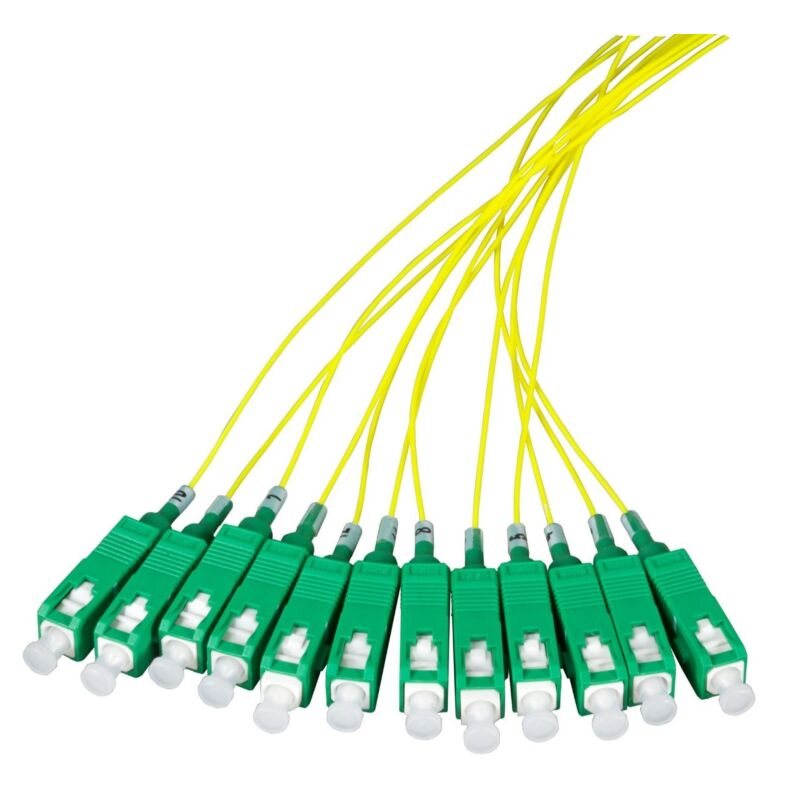 OS2 fiberoptisk pigtail gul SC/APC - 12 stk