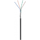 CAT6 SF/UTP 305m udendørs kabel på rulle, stiv sort CCA