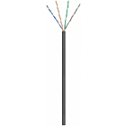 CAT6 U/UTP 50m udendørs kabel på en rulle stiv sort CCA