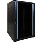 18U serverskab med glaslåge 600x600x1000mm (BxDxH)
