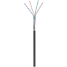 CAT6 SF/UTP 100m udendørs kabel på rulle, stiv sort CCA