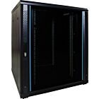 18U serverskab med glaslåge 800x800x1000mm (BxDxH)