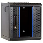 10 tommer 4U serverskab med glaslåge 312x310x264mm (BxDxH)