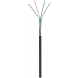 CAT6 S/FTP 50m udendørs kabel på en rulle fleksibel sort CCA