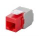 CAT6a UTP Keystone Connector - Værktøjsløs - Rød