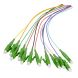 OS2 fiberoptisk pigtail farvet sæt LC-APC - 12 stk