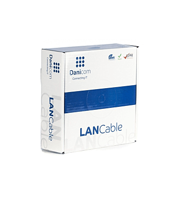 CAT6 U/UTP 100m kabel på rulle, stift grå CCA