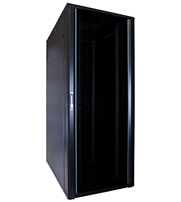 47U serverskab med glaslåge 800x1200x2200mm (BxDxH)