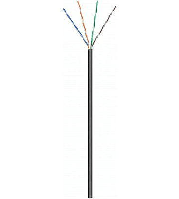 CAT6 U/UTP 50m udendørs kabel på en rulle stiv sort CCA