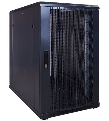 18U serverskab med perforeret låge 600x1000x1000mm (BxDxH)