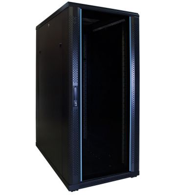 27U serverskab med glaslåge 600x1000x1400mm (BxDxH)