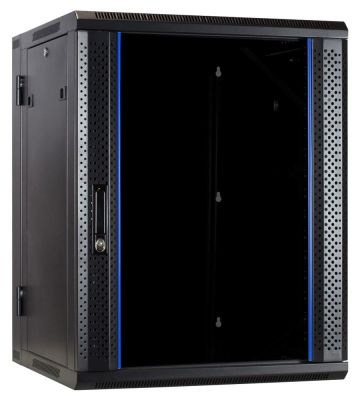 15U vægskab (vipbart) med glaslåge 600x600x770mm (BxDxH)
