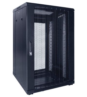 18U serverskab med perforeret låge 600x600x1000mm (BxDxH)