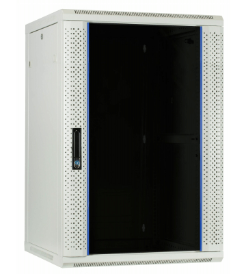 22U hvidt vægskab med glaslåge 600x600x1100mm (BxDxH)