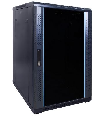 18U serverskab med glaslåge 600x800x1000mm (BxDxH)