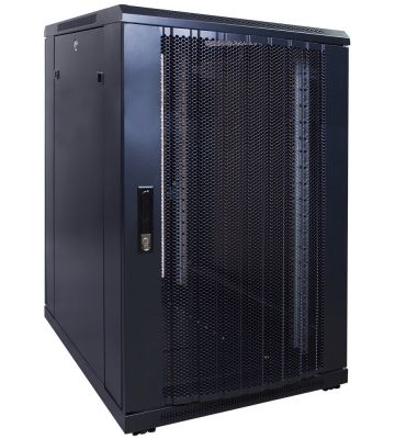 18U serverskab med perforeret låge 600x800x1000mm (BxDxH)
