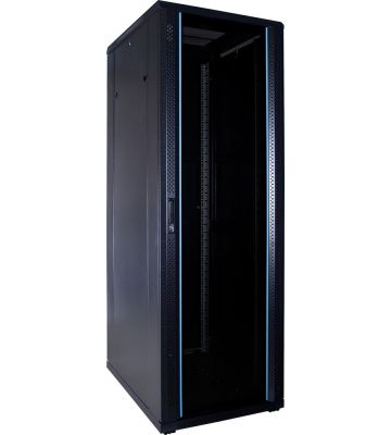 37U serverskab med glaslåge 600x800x1800mm (BxDxH)