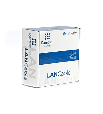 DANICOM CAT6 FTP 100m kabel på rullestift - LSZH (Dca)