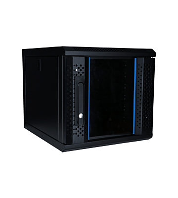 10 tommer 6U serverskab med glaslåge 370X450X370mm (BxDxH)