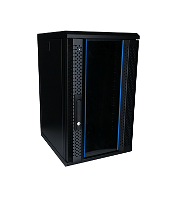 10 tommer 12U serverskab med glaslåge 370x450x618mm (BxDxH)
