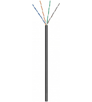 CAT6 U/UTP 100m udendørs kabel på rulle, stiv sort CCA