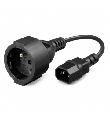 Strømkabel AC stik til C14 Type E 0,15 m adapter - Jordet