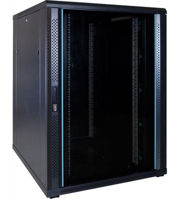 22U serverskab med glaslåge 800x1000x1200mm (BxDxH)
