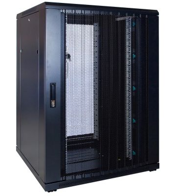 22U serverskab med perforeret låge 800x800x1200mm (BxDxH)