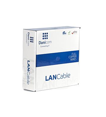 DANICOM CAT6A S/FTP 50m kabel på rullestift - LSZH (Dca)