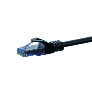 UTP CAT6a patchkabel 0,15m sort - 100% kobber