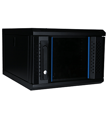 10 tommer 4U serverskab med glaslåge 370x450x264mm (BxDxH)