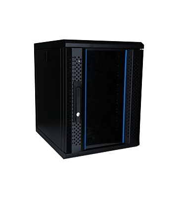 10 tommer 9U serverskab med glaslåge 370x450x486mm (BxDxH)