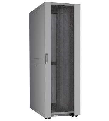 48U Datacenter serverskab med perforeret låge 600x1200x2250mm (BxDxH) Grå