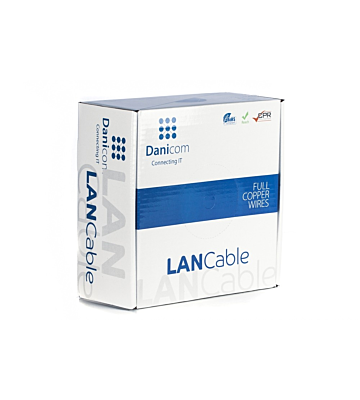 DANICOM CAT6A U/UTP 100m kabel på rulle fleksibel - PVC (Fca)