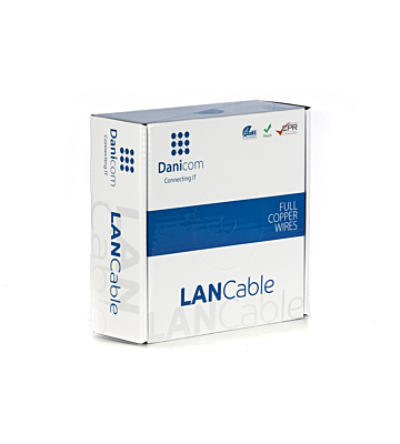 DANICOM CAT6A U/UTP 50m kabel på rulle fleksibel - PVC (Fca)